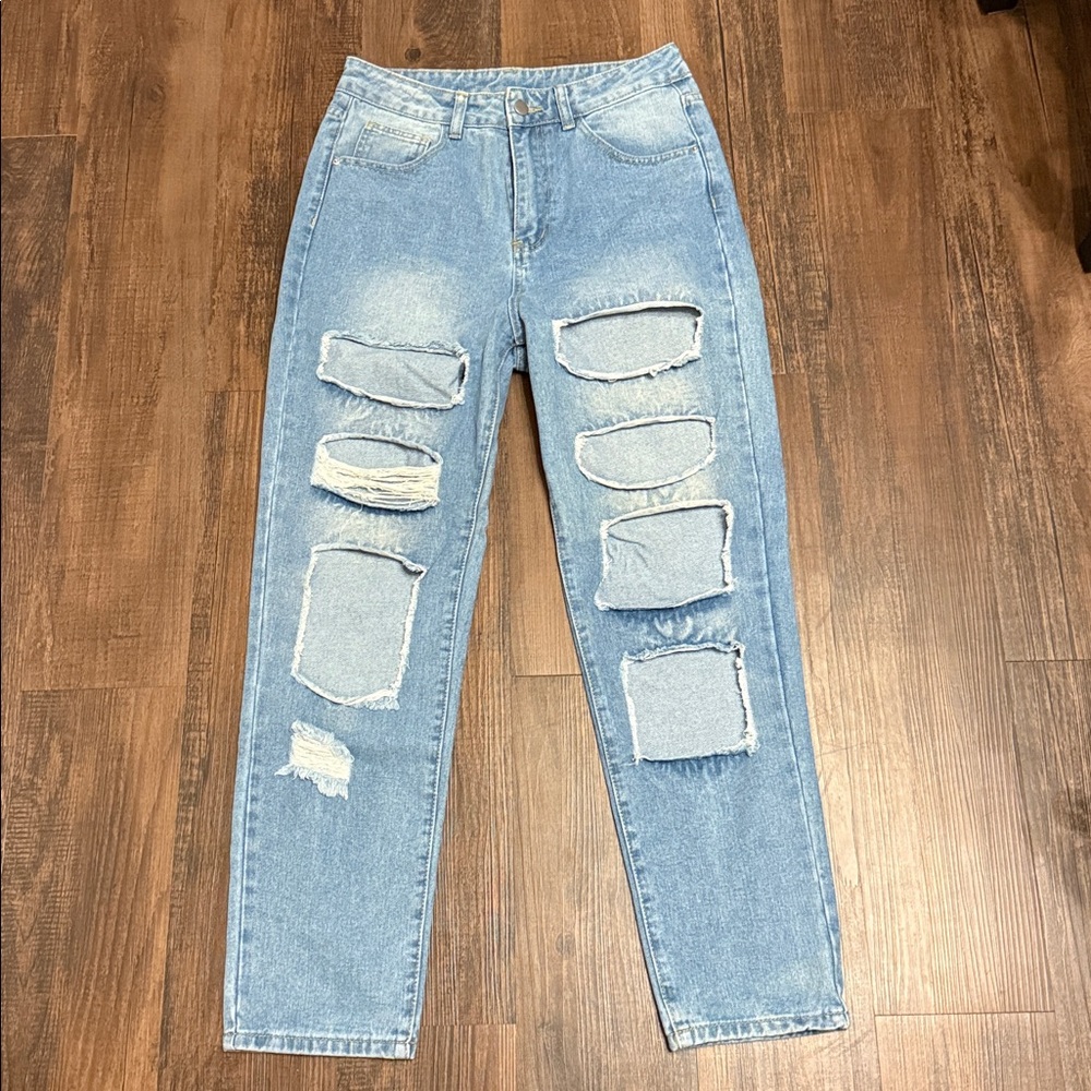 SHEIN Damaged Skinny Jeans